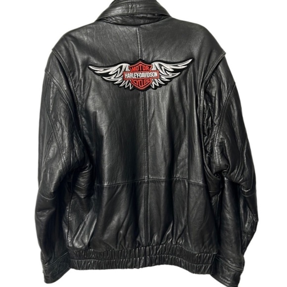 Vintage 90S J RIGGINS BLACK LEATHER JACKET SIZE Large - Picture 1 of 8